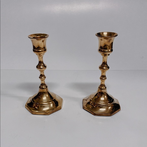Pair of Vintage Brass Candlestick Holders